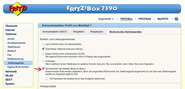 Fritzbox Besetztzeichen bei besetzt