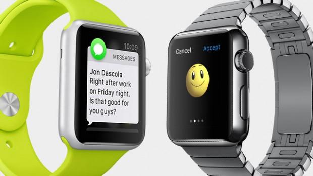 Apple Watch mit grünem und silbernem Armband