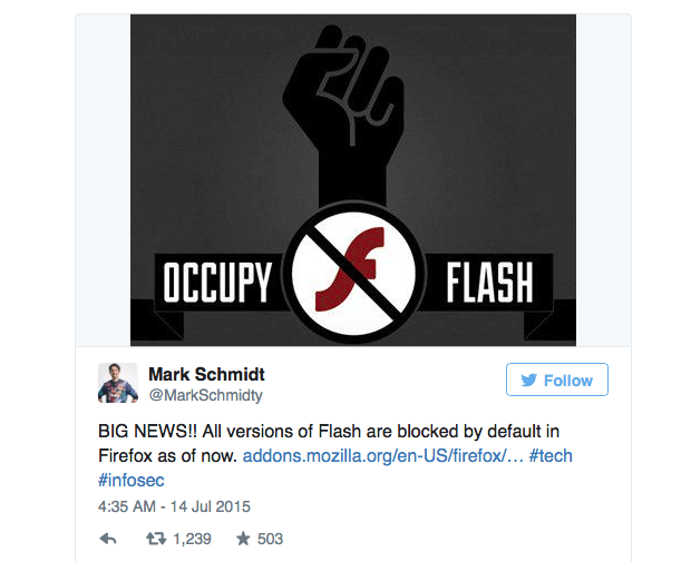 Mark Schmidt über Flash auf Twitter
