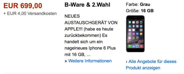 iPhone 6 plus als B-Ware