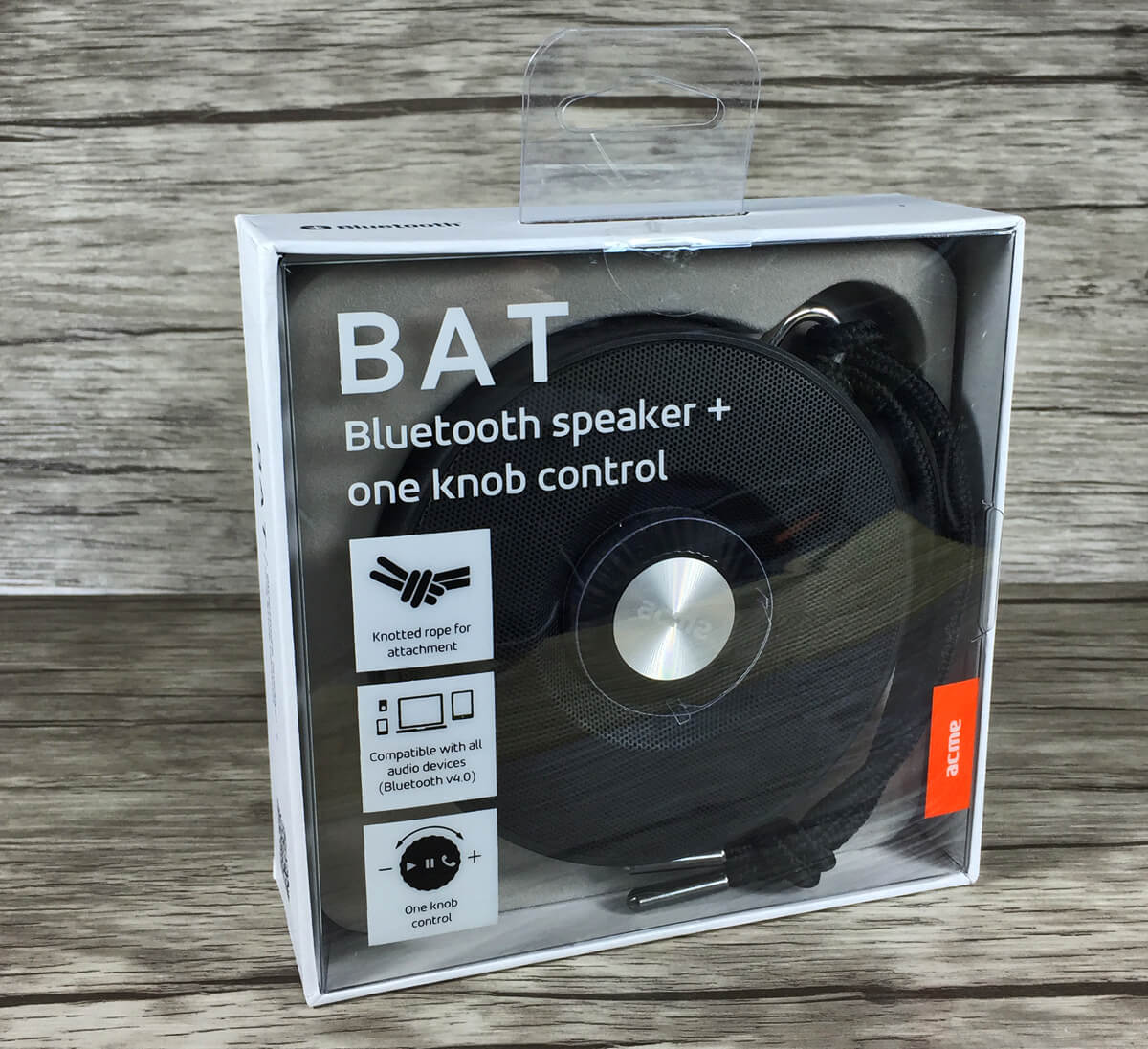 ACME BAT Bluetooth Lautsprecher in der Verpackung