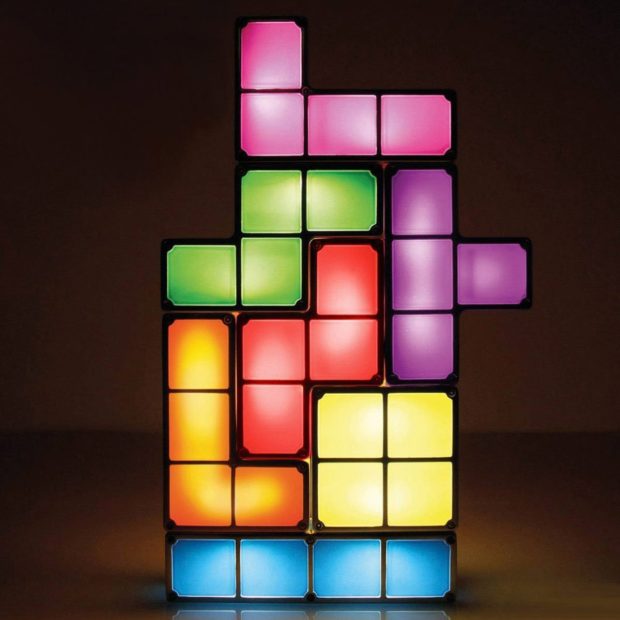 Die Tetris Lampe in Aktion