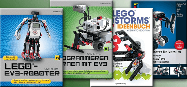 LEGO Mindstorms EV3 Bücher mit Projekten, Anleitungen, Kapiteln zum Programmieren lernen und mehr. Hier findet ihr auch LEGO Technik und LEGO Power Functions Bücher! Produktbilder: Amazon