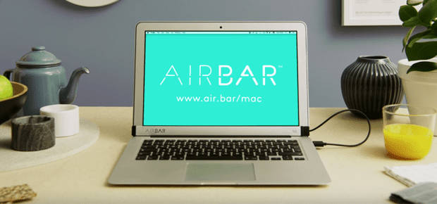 Die AirBar für das Apple MacBook Air wird derzeit auf der CES 2017 in Las Vegas vorgestellt. Bildquelle: YouTube / AirBar