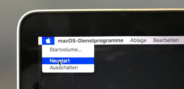 Nachdem das Dienstprogramm erfolgreich genutzt wurde, wird der Mac neugestartet. Nach dem Neustart wird das System Passwort bereits für den Boot abgefragt.