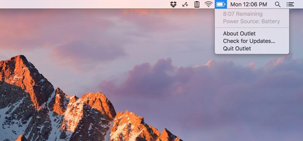 Die macOS App Outlet zeigt euch wieder die geschätzte Restlaufzeit des MacBook Akkus an. (Bild: createlivelove.com)