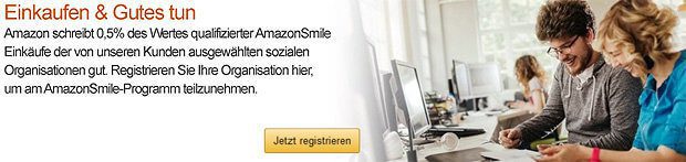 Amazon Smile anmelden, eigene Organisation eintragen, registrieren, anmelden, Spenden erhalten
