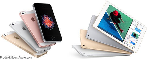 iPhone SE mit doppeltem Speicher und neues iPad mit A9 Prozessor - die neuen Apple Angebote ab dem 24. März 2017.