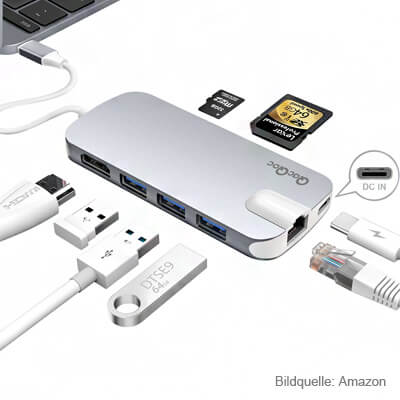 usb-c thunderbolt 3 docks Dock für MacBook Pro 2016 auf USB-A, VGA, HDMI, DisplayPort, Ethernet, LAN, SD Karte, MacBook Dongle