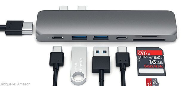 Satechi USB-C Hub fürs MacBook Pro 2016 von Apple. Thunderbolt 3 wird zu <a class=