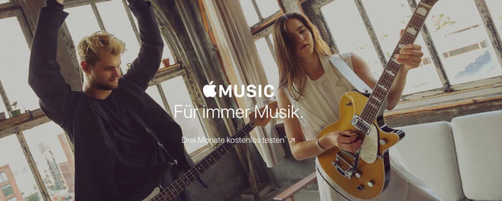 Apple Music ist der Musik-Streamingdienst von Apple, der normalerweise im Monatsturnus abgerechnet wird (Bild: Apple.com).