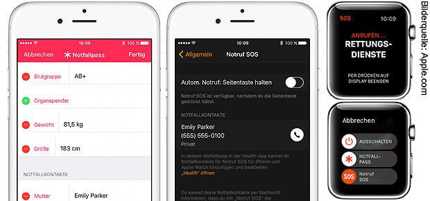 Schon seit einiger Zeit gibt es für iPhone und Apple Watch Notruf- und SOS-Funktionen. Diese werden unter iOS 11 ausgebaut.