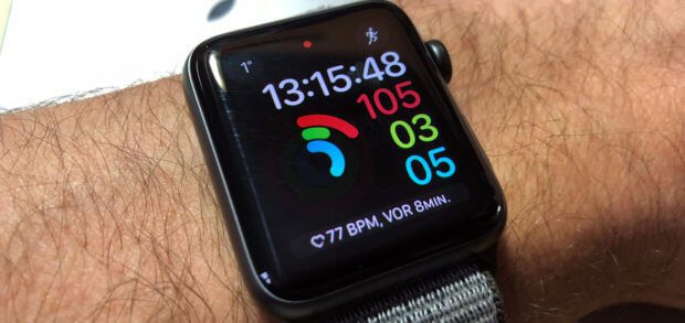 Auf dem Display der Apple Watch findet ihr standardmäßig keine Akku-Ladeanzeige. Wo ihr sie unter watchOS findet, das lest ihr hier. Bilder: Sir Apfelot