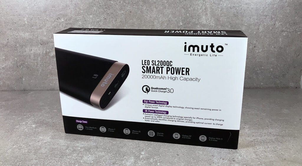 Die iMuto SL200QC ist eine QualComm QuickCharge-kompatible Powerbank, die zwei USB-Ladeausgänge besitzt (nur einer ist QC-fähig) (Fotos: Sir Apfelot).
