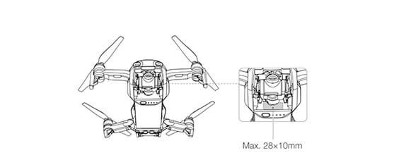 Montage des Drohnen-Kennzeichens an der DJI Mavic Air (Skizze: DJI.com).