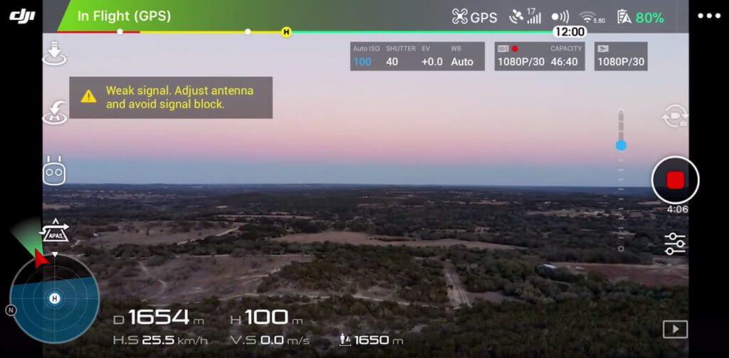 Range-Test der Drohne in Texas.