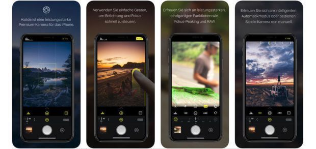 Die Halide iOS-App fürs iPhone sorgt für viele Foto-Effekte und die manuelle Steuerung von Fokus, Belichtung, ISO, Weißabgleich und Co. Zudem gibt es Tiefeneffekte, RAW-Aufnahme-Modi und mehr.