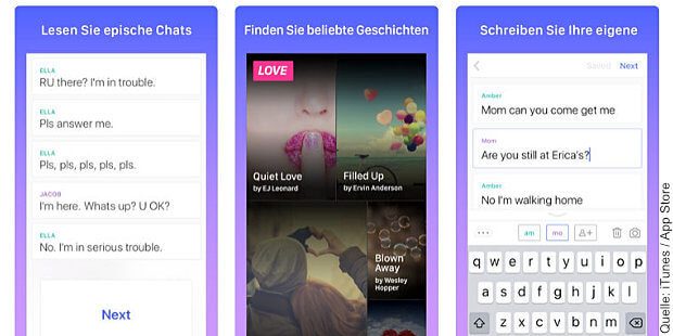 Die HOOKED App für iPhone und Android Handys bietet spannende Geschichten als Chat-Verlauf der Protagonisten für die "Snapchat-Generation" an.