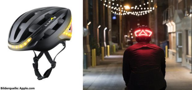 Der Lumos Smart Bike Helmet ist ein smarter Fahrradhelm mit Licht und Blinker, der mit Apple iPhone und Watch kompatibel ist und so zahlreiche Funktionen erfüllen kann.