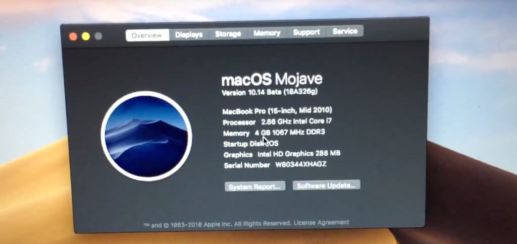 Der Beweis (aktuell mit einer Mojave Beta erbracht): Bastler und Programmierer Collin zeigt im Video (s. u.), dass Mojave auch auf einem alten Apple MacBook Pro läuft.