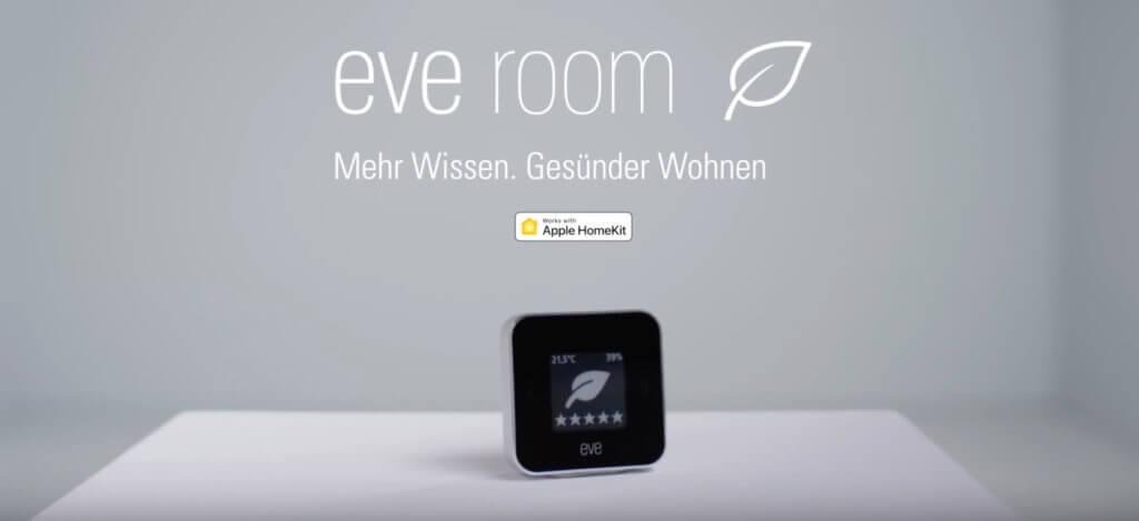 Eve Room 2, die zweite Generation des Messgeräts für die Luftqualität zuhause, zeigt in Echtzeit die Werte von Thermometer, Hygrometer und VOC Luftgütesensor.