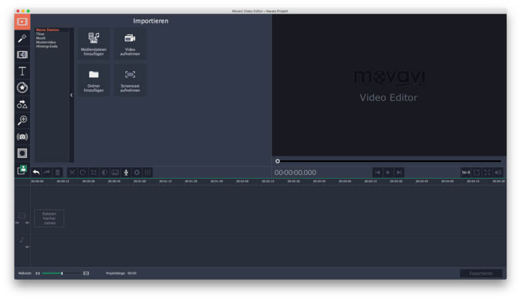 Will man mit dem Movavi Video Editor 5 Videos bearbeiten, erstellen, kombinieren und exportieren, dann gilt es, zuerst Dateien zu importieren ;)