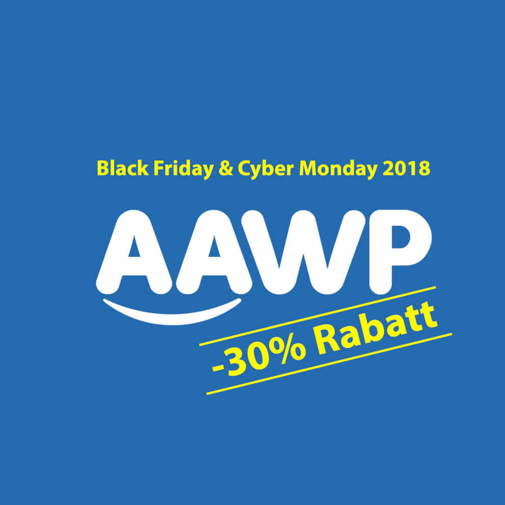 Das AAWP Plugin für Wordpress mit 30% Rabatt am Cyber Wochenende 2018.