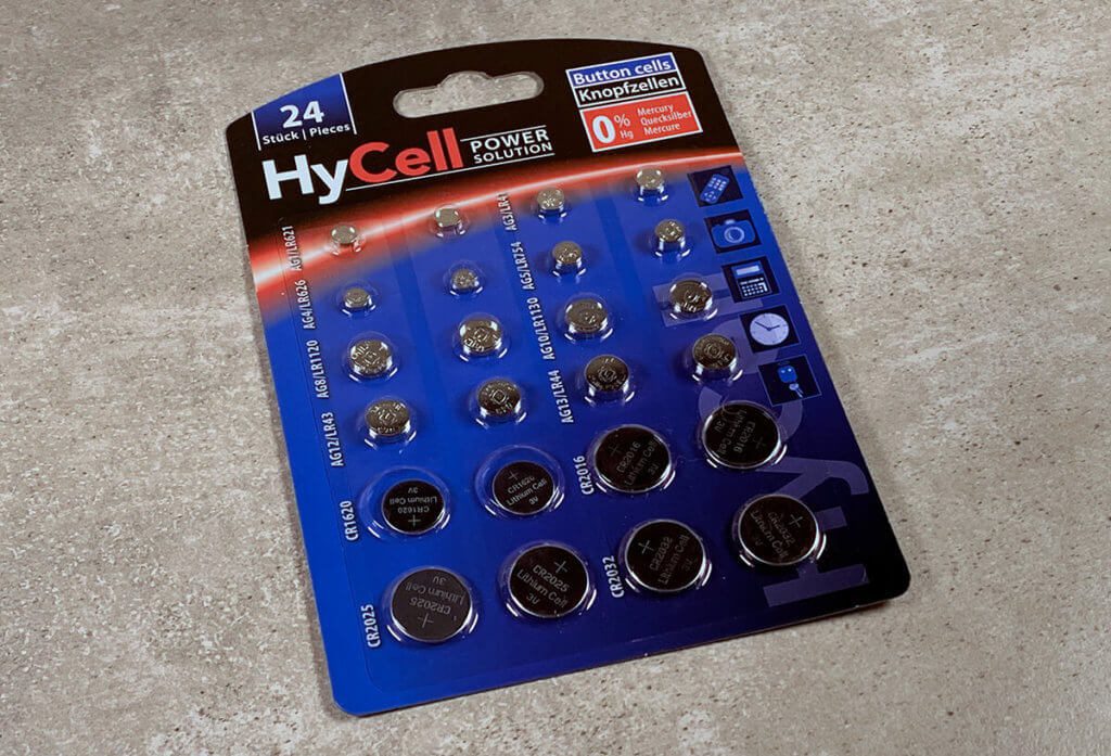 Das HyCell Knopfzellen-Set enthält viele verschiedene Knopfzellen-Typen (Fotos: Sir Apfelot).