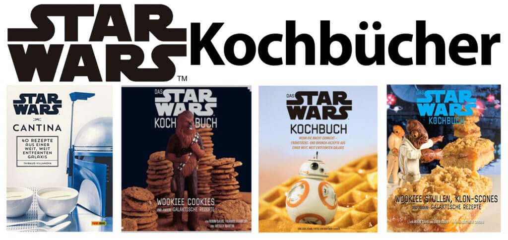 Ihr sucht das richtige Star Wars Rezept oder wollt ein Star Wars Kochbuch zu Weihnachten verschenken? Hier findet ihr die Koch- und Backbuch-Auswahl aus einer weit, weit entfernten Galaxis!