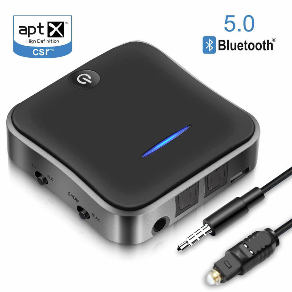 Der HiGoing Bluetooth 5.0 Adapter bietet als einer der wenigen Geräte sowohl optische wie auch analoge Ein- und Ausgänge.