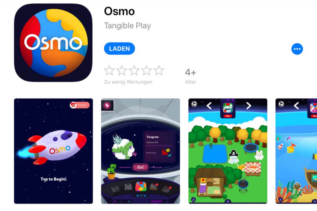 Die Osmo-Hauptapp ist die Schaltzentrale, über die man die ganzen einzelnen Spiele von Osmo startet.