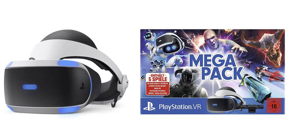 Das PlayStation Virtual Reality Mega Pack von Sony bringt euch das Virtual-Reality-Headset für die Konsole sowie 5 der besten VR-Spiele im Bundle!