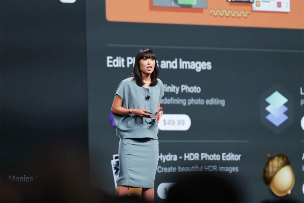 Ann Thai zeigt Design und Inhalte des überarbeiteten Mac App Store. Quelle: Apple