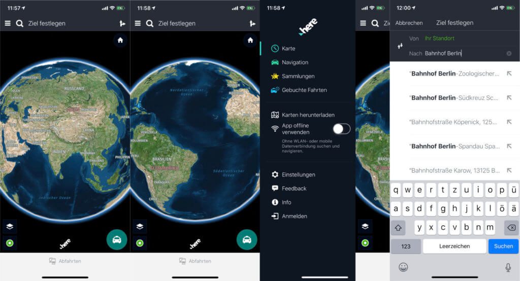 Navigation auf der ganzen Welt und das sogar mit Offline-Karten auf dem iPhone mit iOS oder Android-Smartphone. Here We Go Bedienungsanleitung