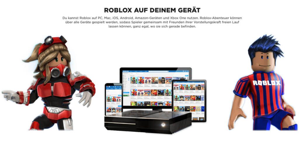 Die Roblox App zum Gestalten und Spielen von Community-Rollenspielen gibt es für iOS, Android, Mac, PC, Xbox und weitere Plattformen. Bilderquelle: Roblox.com