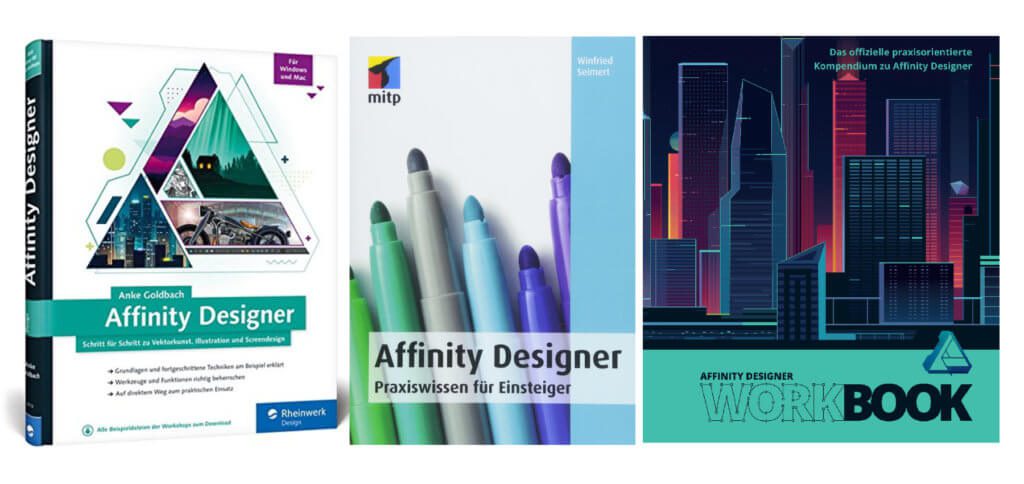 Ein Affinity Designer Handbuch von mitp oder Rheinwerk oder das offizielle Workbook? Welche Einleitungen, Tutorials und Download-Projekte für euch am besten sind, findet ihr auf den Amazon-Seiten heraus ;)