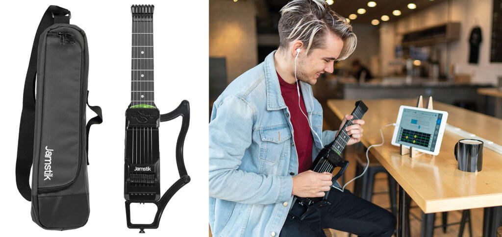 Die Zivix Jamstik 7 Midi-Gitarre kann als Smart Guitar zum spielen lernen, als Instrument für die digitale Jamsession und Aufnahme-Gerät für <a class=