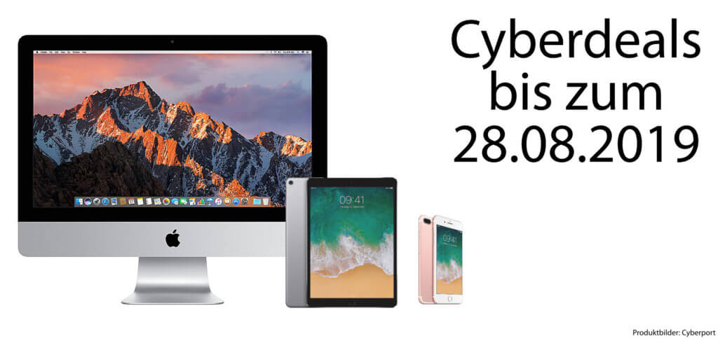 Apple iMac, iPad Pro und iPhone 7 Plus – diese Woche gibt's diese drei Geräte günstiger. Den Weg zu den Cyberport Cyberdeals findet ihr hier!