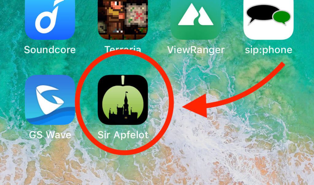 Die Sir Apfelot Webseite als antippbares App-Icon auf dem iPhone.
