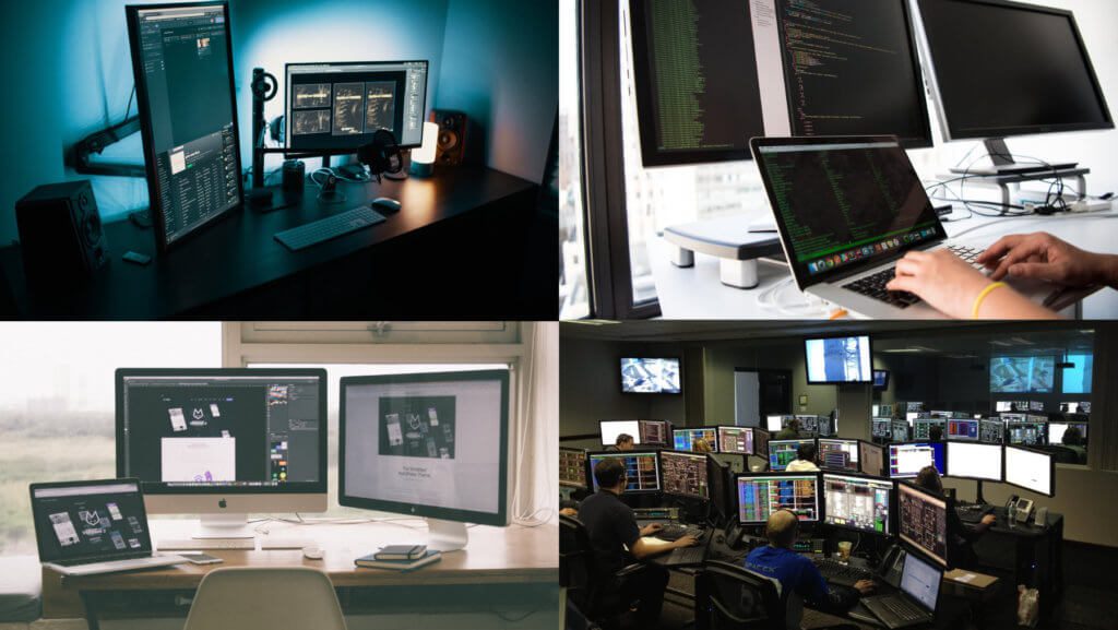 Coding, Online-Recherche, Texten, Bildbearbeitung oder einen Raketenstart überwachen – es gibt viele Bereiche, in denen mehrere Monitore eine höhere Produktivität bedeuten.