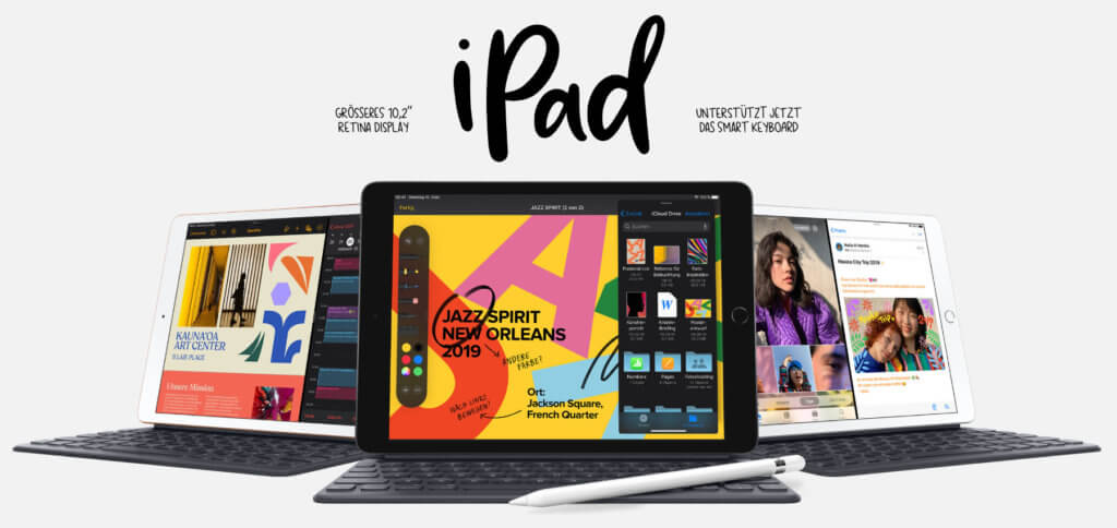 Das neue Apple iPad 10,2 Zoll (2019) ist ab 379,- € zu haben. Technische Daten, weitere Preise und Bilder sowie ein Video findet ihr hier.