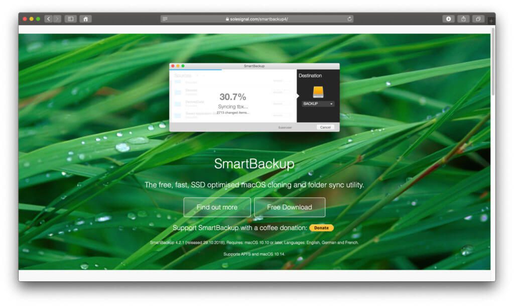 Die SmartBackup App für das Festplatten-Backup der Apple Mac-Festplatte findet ihr als gratis Download auf der Entwickler-Webseite.