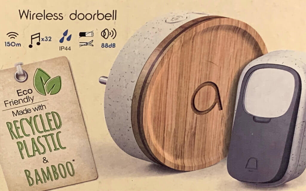Bambus, recyceltes Kunststoff und eine Packungs aus Karton aus nachhaltig angebautem Holz. Aber funktioniert die Klingel auch trotzdem gut?
