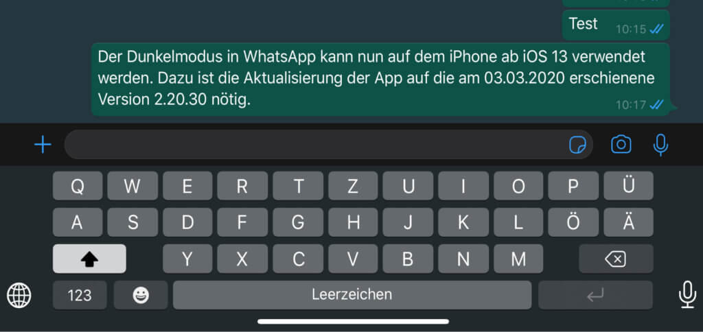 Den WhatsApp Dark Mode am iPhone könnt ihr nach dem aktuellen Update sowie über die Einstellungen des Geräts nutzen.