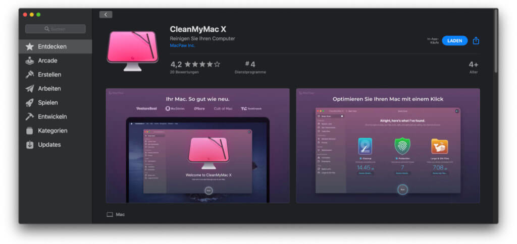 CleanMyMac X von MacPaw gibt's jetzt auch im Apple App Store für den Mac. Warum ich aber den Kauf oder das Abo über den MacPaw Store bzw. das SetApp-Angebot bevorzuge, lest ihr hier.