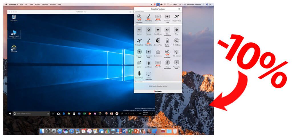 Mit Parallels Desktop 15 für Mac könnt ihr Windows am Apple-Computer nutzen. Mit dem hier aufgezeigten Rabatt-Code bekommt ihr 10% Preisnachlass.