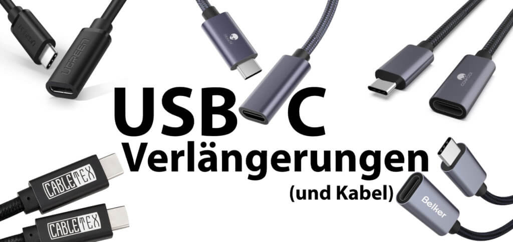 Eine USB-C-Verlängerung oder ein USB Type C Kabel sollte Power Delivery (PD) bieten, mindestens USB 3.1 Gen 2 für bis zu 10 GBit/s haben und eine brauchbare Länge haben. Hier findet ihr gut und sehr gut bewertete Beispiele.