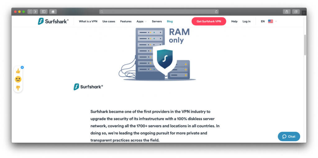 Auf der Webseite des Anbieters wird das Thema noch einmal ausführlicher behandelt: Surfshark VPN mit RAM-Only-Server.