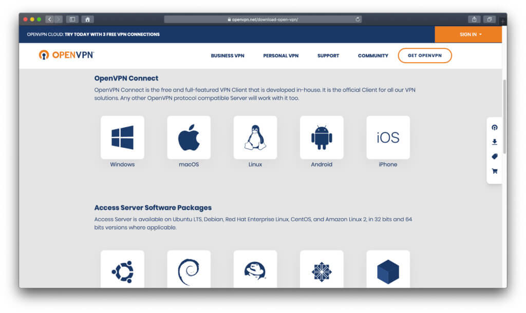 Die offizielle Webseite zur Software bietet den OpenVPN Download, Access Server Hilfestellungen und mehr. Kaufversionen sind für Privat und Unternehmen erhältlich.