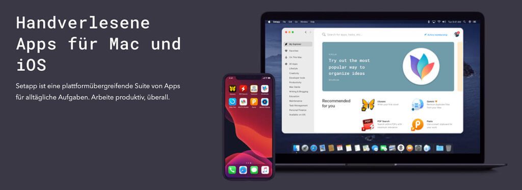 Das Setapp App-Abo gibt es nicht nur für den Apple Mac, sondern jetzt auch für iPhone und iPad. Das Zusatzabo bringt euch Vollversionen per QR-Code.